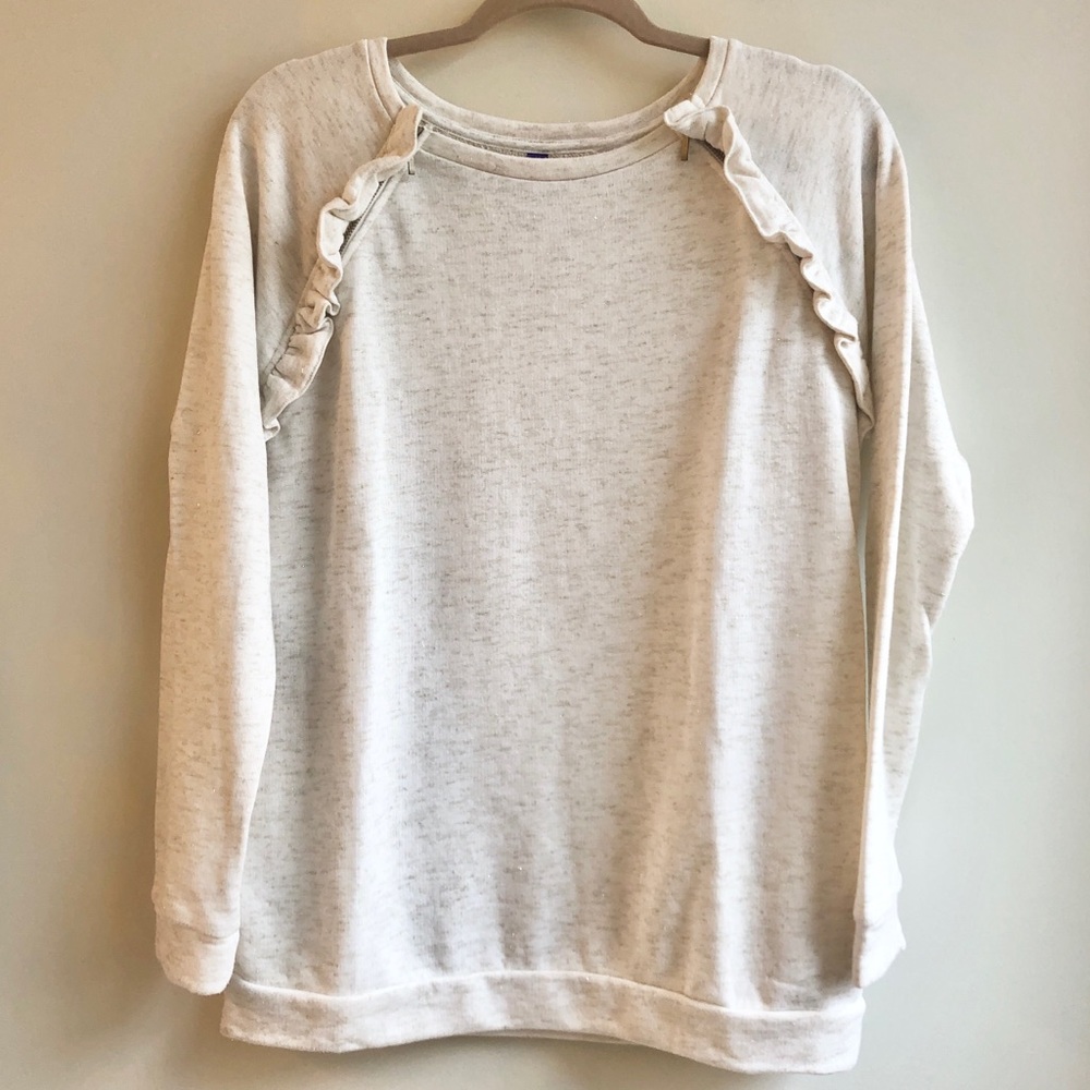 Seraphine | Cream Ruffle Zipper Nursing Top